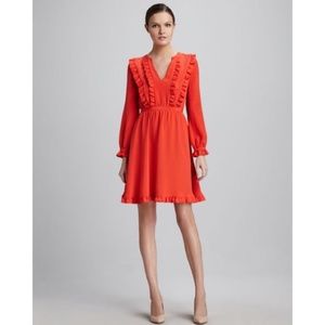 kate spade Orange ruffle dress size 12 lovely